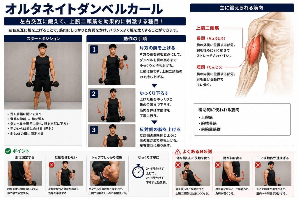 オルタネイトダンベルカール