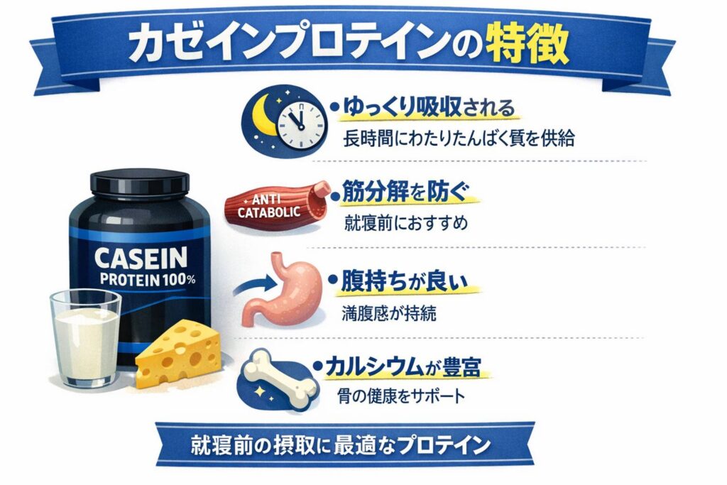 カゼインプロテインの特徴