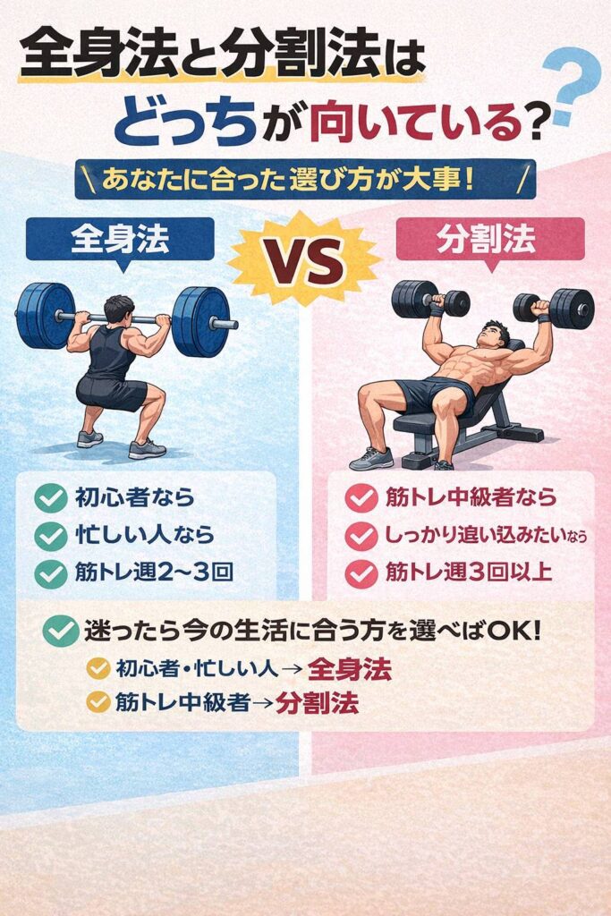 全身法と分割法はどっちが向いている？