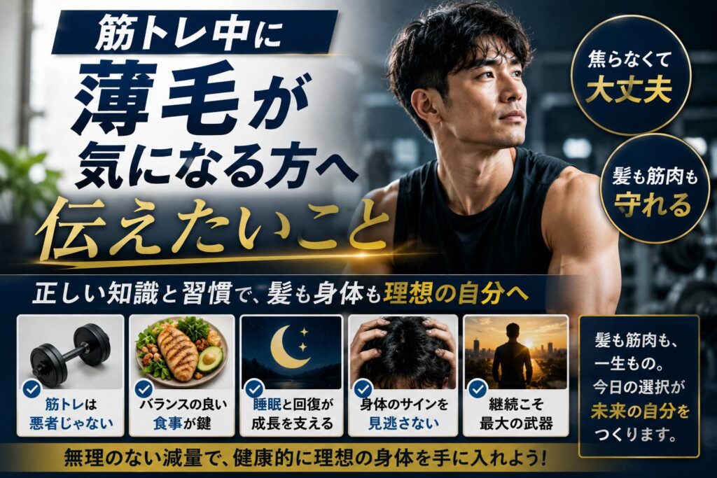 筋トレ中に薄毛が気になる方へ伝えたいこと